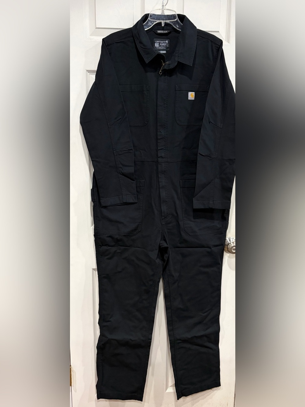 Carhartt Women's XL Rugged Flex Relaxed Fit Canvas Coveralls Black NWT